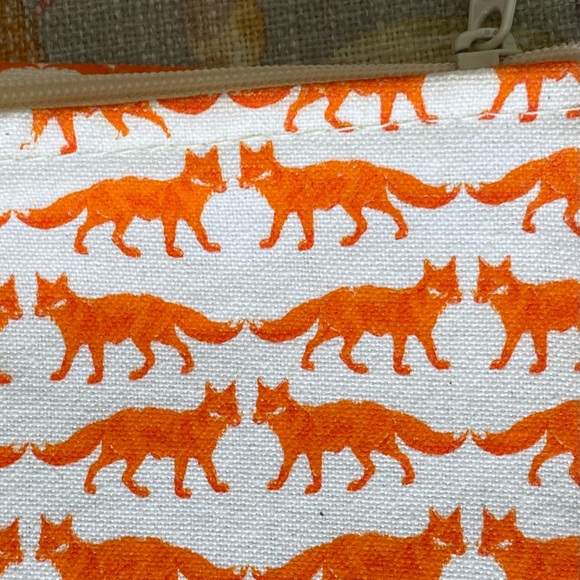 Handmade Pouch Fox Silkscreened and Sewn in the USA www.shoplittlespoons.com - Picture 3 of 5